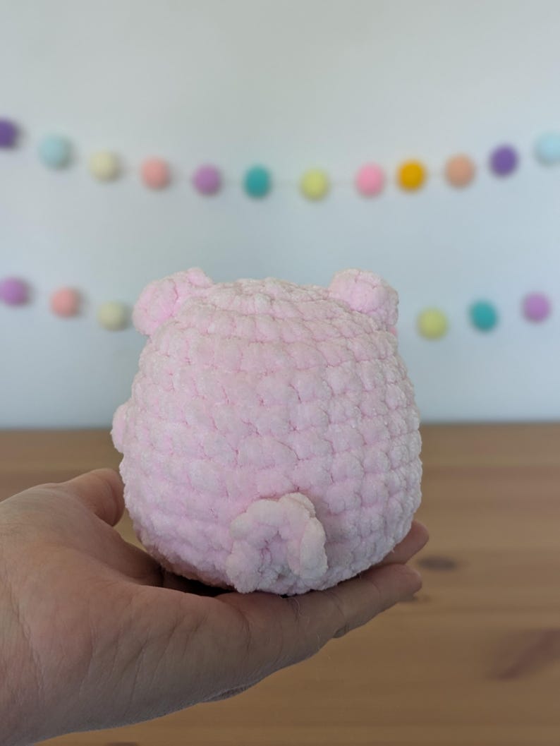Chubby Pink Pig Plushie - Super Soft Cute Crochet Amigurumi - Cuddly Toy Stuffed Animal