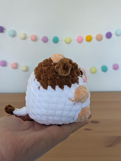 Chubby Brown Cow Plushie - Super Soft Cute Crochet Amigurumi - Cuddly Toy Stuffed Animal